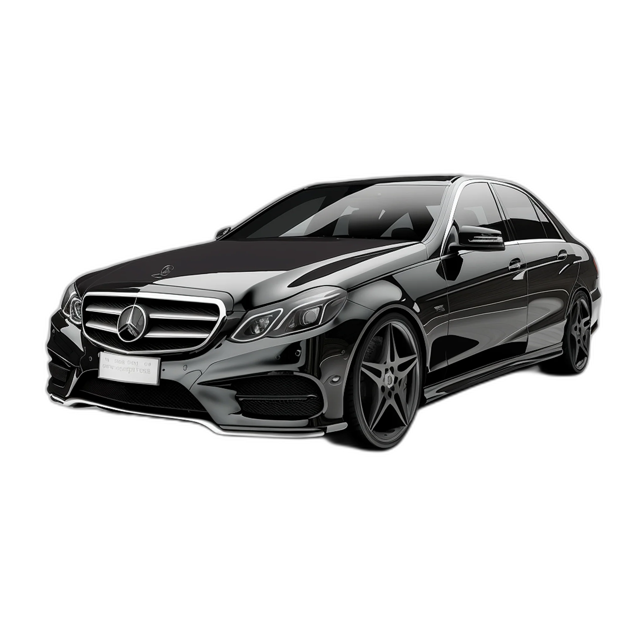 Black Mercedes E-Class taxi operated by Limassol Taxi Company